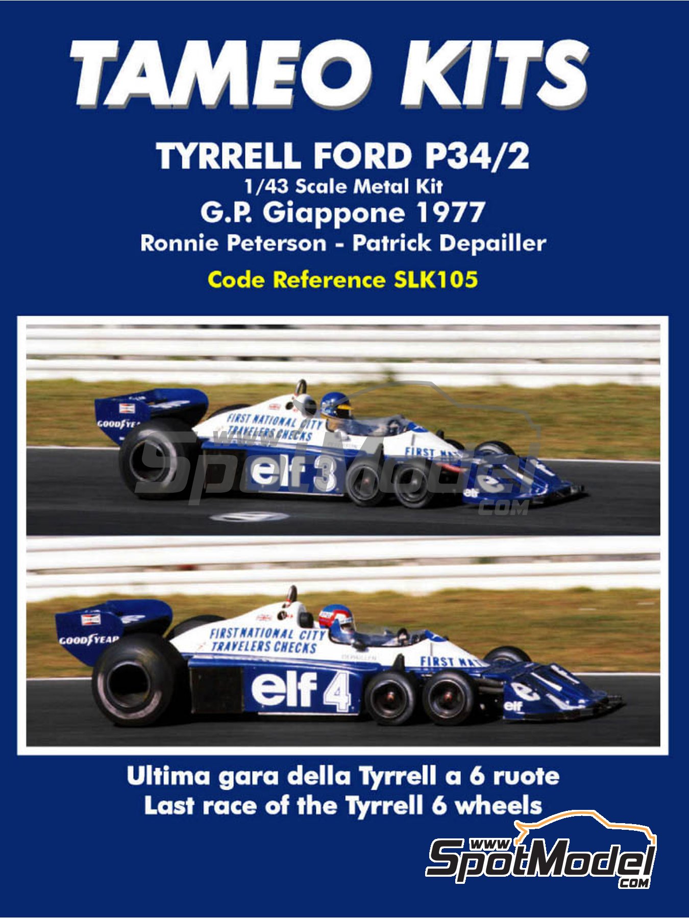 【未組立】TAMEO Kits /Tyrrell Ford P34　#1/43 Tameo Kits SLK105: Car scale model kit 1/43 scale - Tyrrell